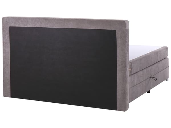 Dobbeltseng med oppbevaring Taupe Stoff 180 x 200 cm Bonellfjærmadrass Moderne design Kontinentalseng Soverom