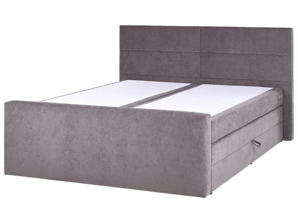 Seng Taupe Polyester 180 x 200 cm Moderne To Mands Seng med Opbevaring Blød Sengegavl Dobbeltseng Sengeramme Kontinentalseng Design