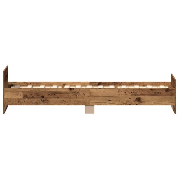 vidaXL Sängynrunko ilman patjaa vanha puu 90x200 cm tekninen puu