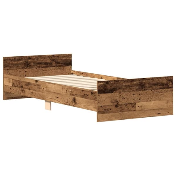 vidaXL Sängram utan madrass gammalt trä 100x200cm konstruerat trä