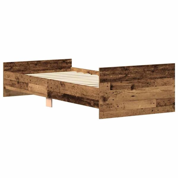vidaXL Sängram utan madrass gammalt trä 100x200cm konstruerat trä