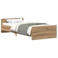 Miniatyrbilde 3 av 11: vidaXL Sengeramme uten madrass artisan eik 100x200 cm konstruert tre