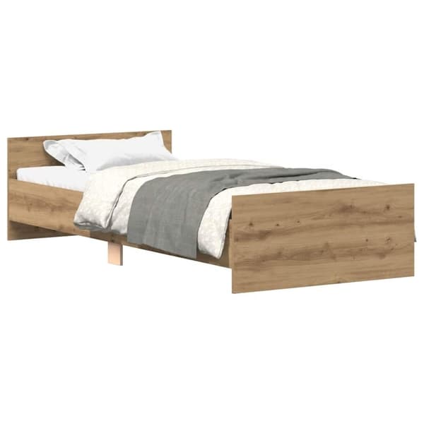 vidaXL Sengeramme uten madrass artisan eik 100x200 cm konstruert tre