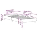 Pikkukuva 11 / 11: vidaXL Sängynrunko Ei Patjaa Harmaa Sonoma 100x200 cm Suunniteltu puu