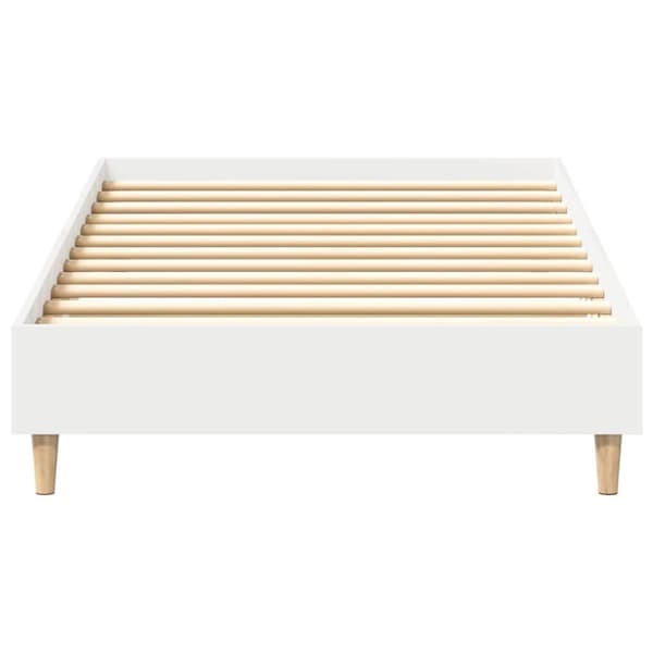 vidaXL Sängynrunko Ei Patjaa Valkoinen 100x200 cm Engineered Wood