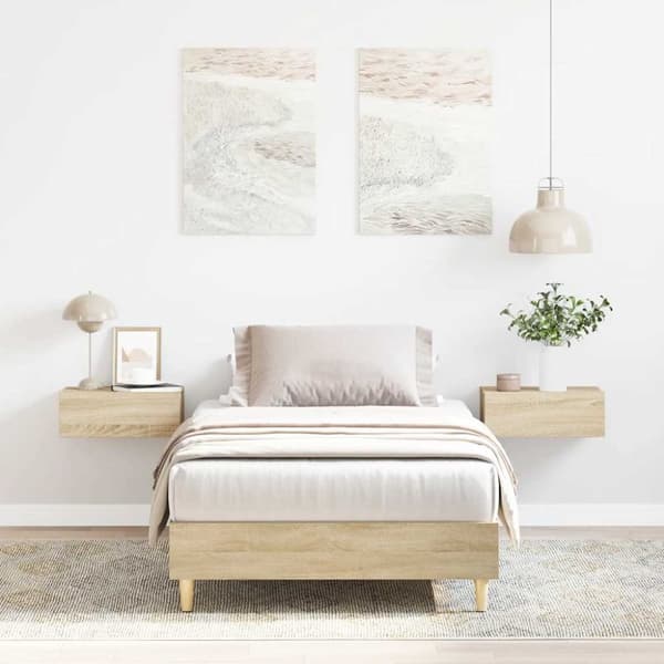 vidaXL sängynrunko ilman patjaa Sonoma tammi 90x200 cm suunniteltu puu