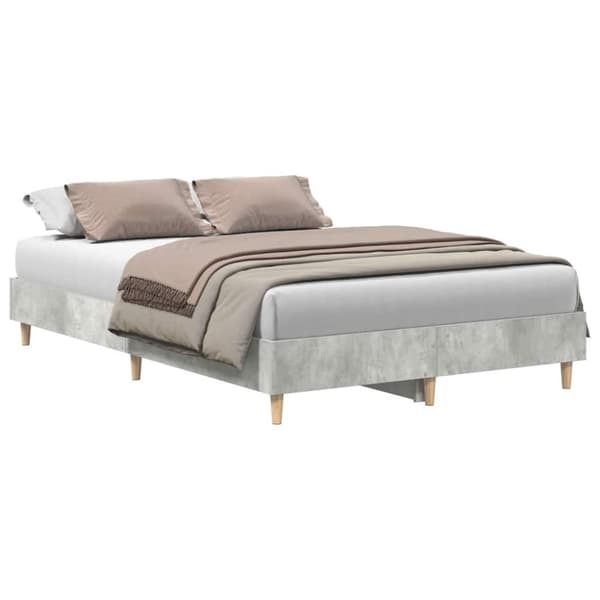 vidaXL Sängynrunko Ei Patjaa Betoni Harmaa 120x200 cm Suunniteltu puu