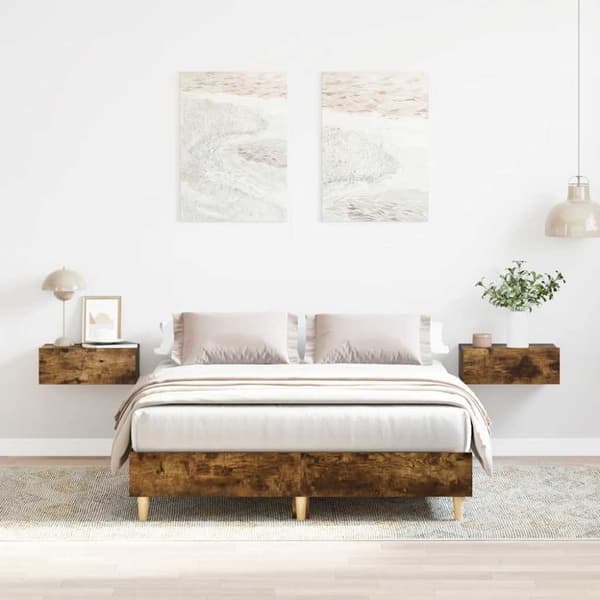 vidaXL sängynrunko ilman patjaa savustettu tammi 120x200 cm