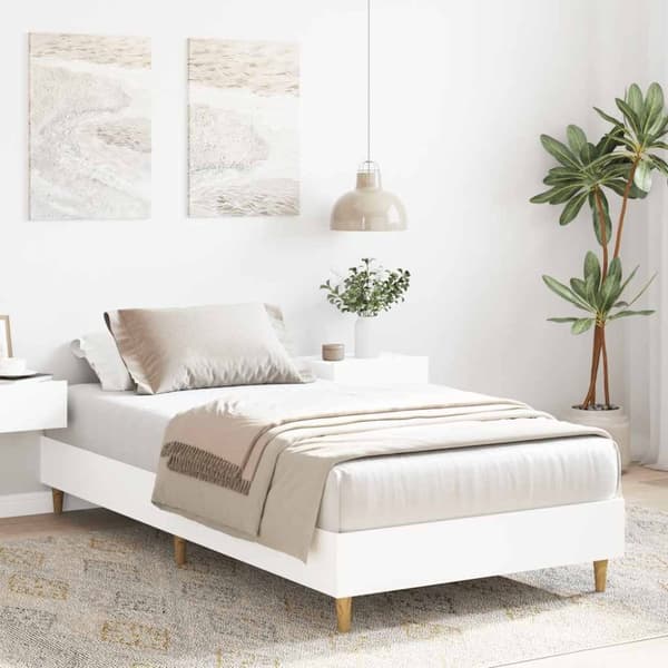 vidaXL Sengeramme uten madrass hvit 100x200 cm konstruert tre
