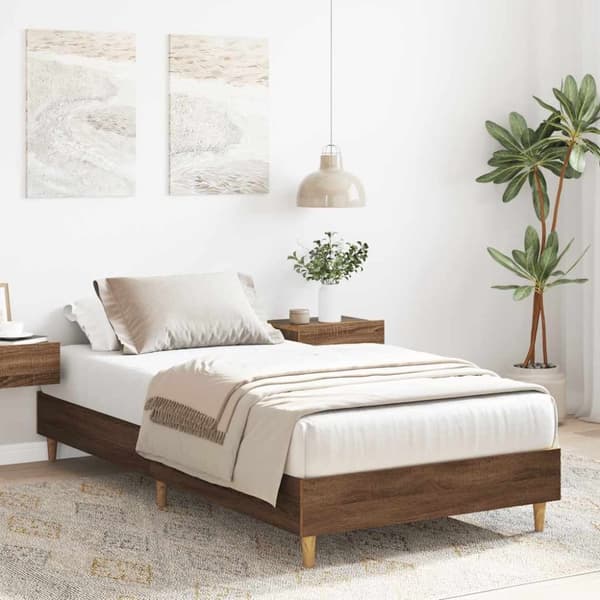 vidaXL Sengeramme uten madrass brun eik 100x200 cm konstruert tre