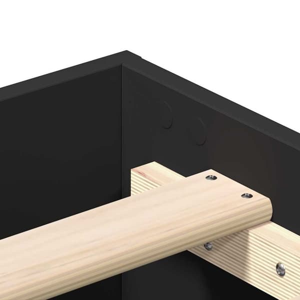 vidaXL Sengeramme uten madrass svart 135x190 cm konstruert tre