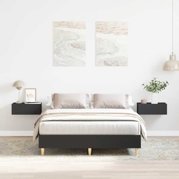 vidaXL Sengeramme uten madrass svart 135x190 cm konstruert tre