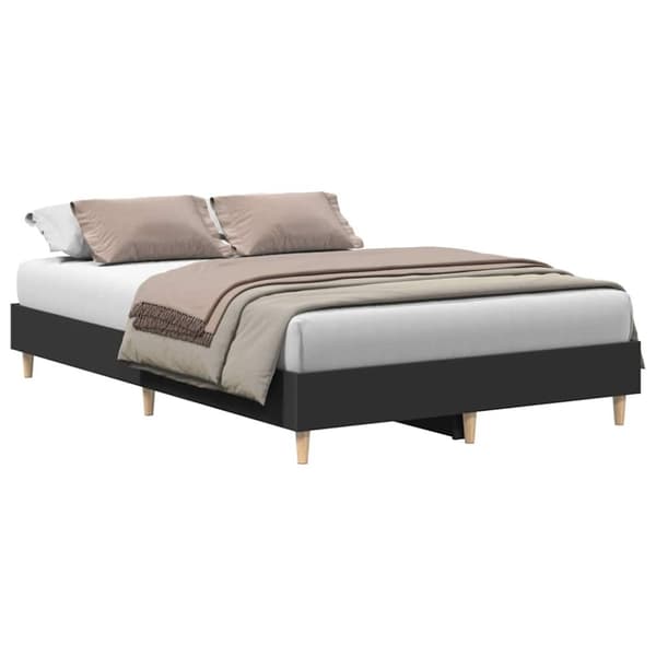 vidaXL Sengeramme uten madrass svart 135x190 cm konstruert tre