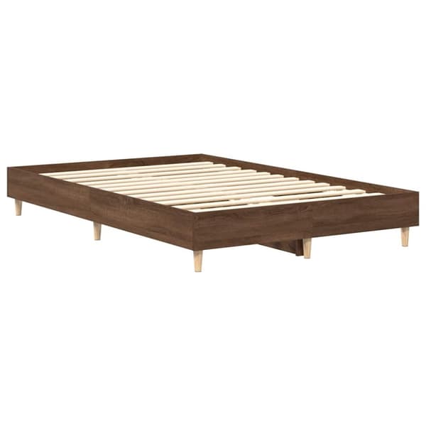 vidaXL sengestel uden madras 120x190 cm konstrueret træ brunt eg