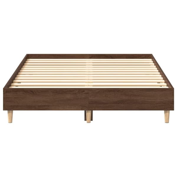 vidaXL sengestel uden madras 120x190 cm konstrueret træ brunt eg