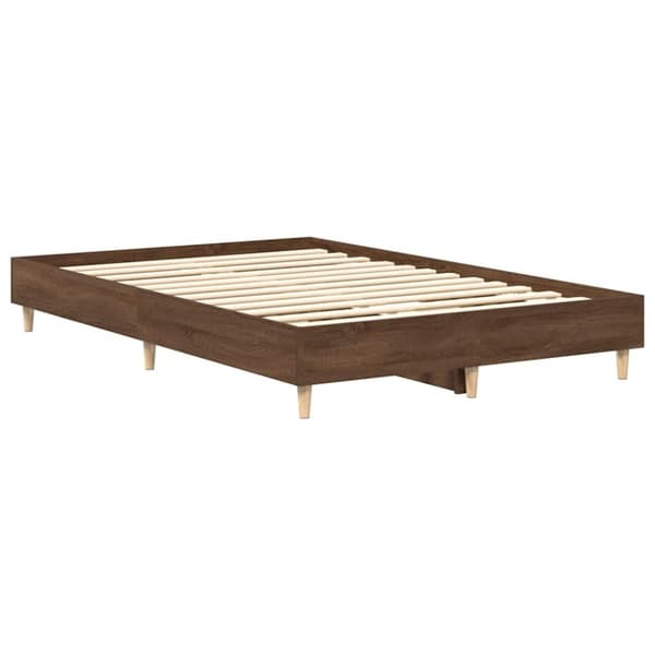 vidaXL sengestel uden madras 120x190 cm konstrueret træ brunt eg