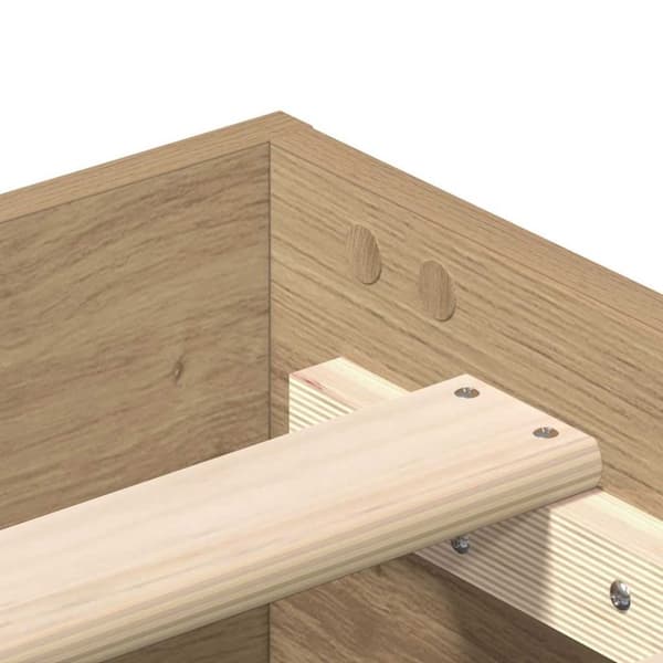 vidaXL Sengeramme uten madrass artisan eik 90x200 cm konstruert tre