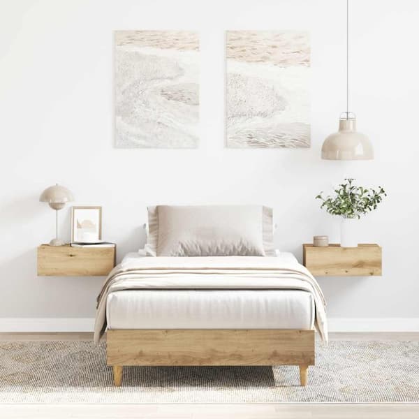 vidaXL Sengeramme uten madrass artisan eik 90x200 cm konstruert tre