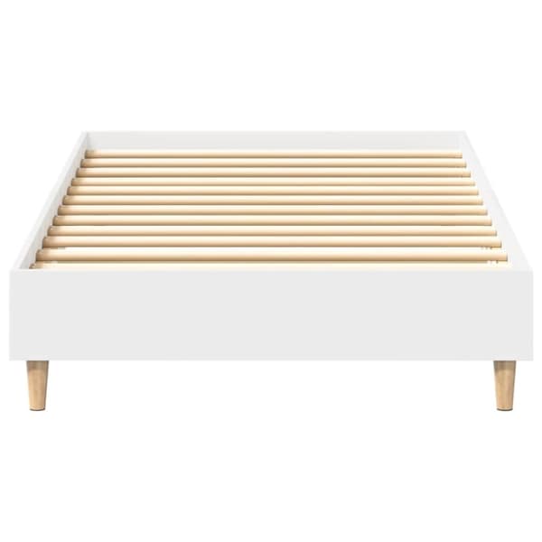 vidaXL Sängynrunko Ei Patjaa Valkoinen 90x190 cm Engineered Wood