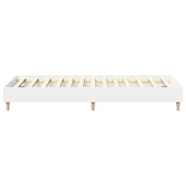 vidaXL Sängynrunko Ei Patjaa Valkoinen 90x190 cm Engineered Wood
