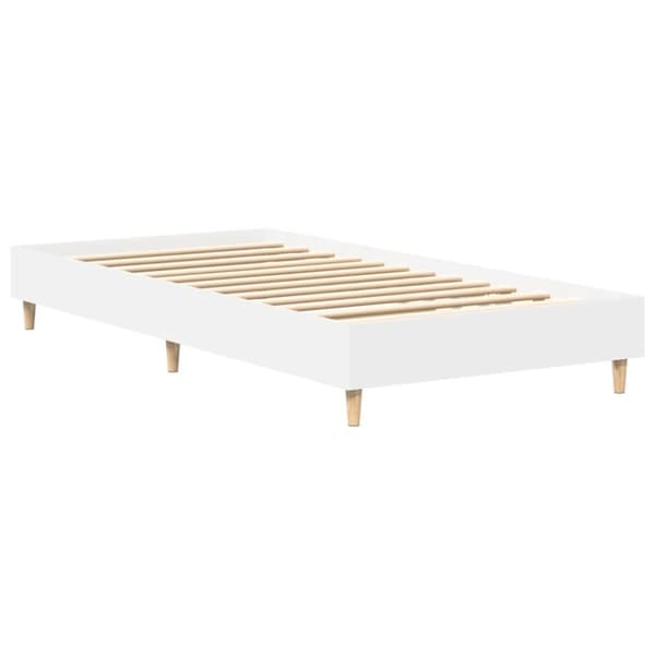vidaXL Sängynrunko Ei Patjaa Valkoinen 90x190 cm Engineered Wood