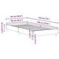 Pikkukuva 10 / 10: vidaXL Sängynrunko Ei Patjaa Valkoinen 90x190 cm Engineered Wood