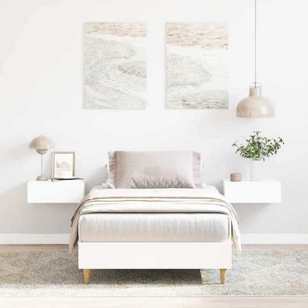 vidaXL Sängynrunko Ei Patjaa Valkoinen 90x190 cm Engineered Wood