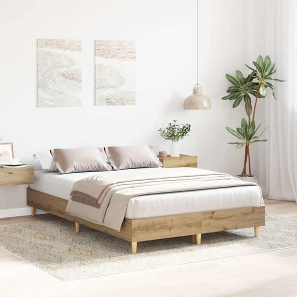 vidaXL Sengeramme uten madrass artisan eik 135x190cm konstruert tre