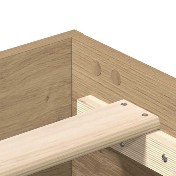 vidaXL Sengeramme uten madrass artisan eik 135x190cm konstruert tre