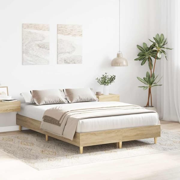 vidaXL sengestel uden madras 120x190 cm konstrueret træ sonoma-eg