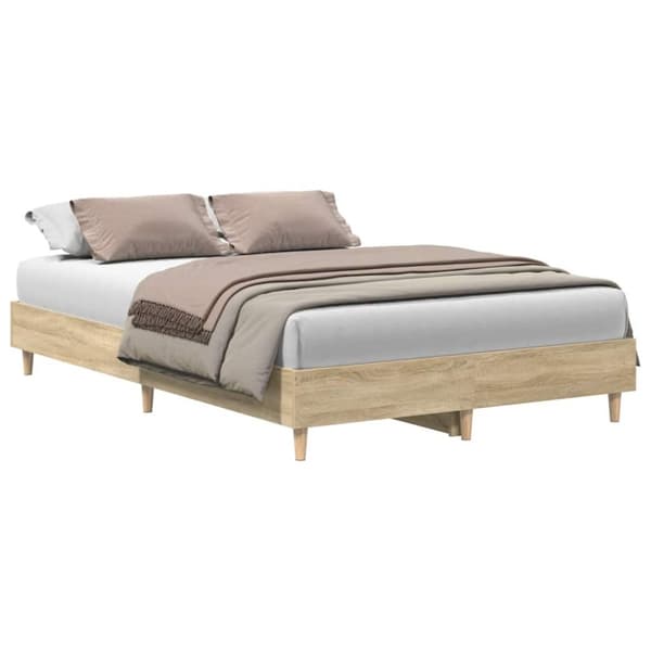 vidaXL sengestel uden madras 120x190 cm konstrueret træ sonoma-eg