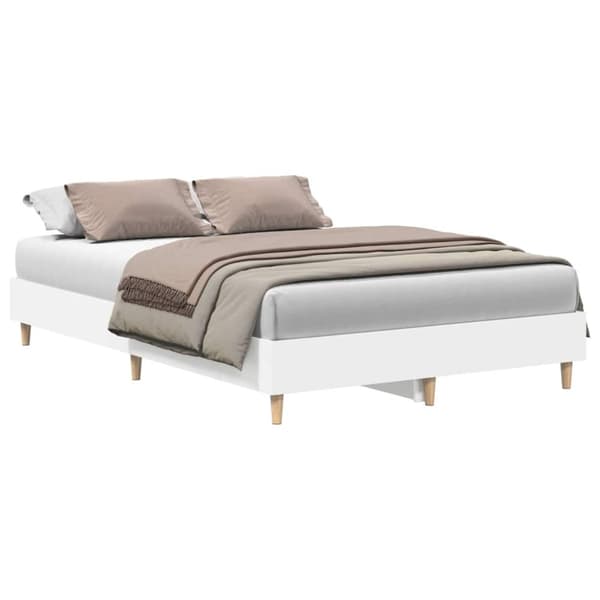 vidaXL Sengeramme uten madrass hvit 140x190 cm konstruert tre