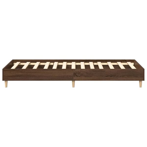 vidaXL Sängynrunko Ei Patjaa Ruskea Tammi 90x200 cm Engineered Wood