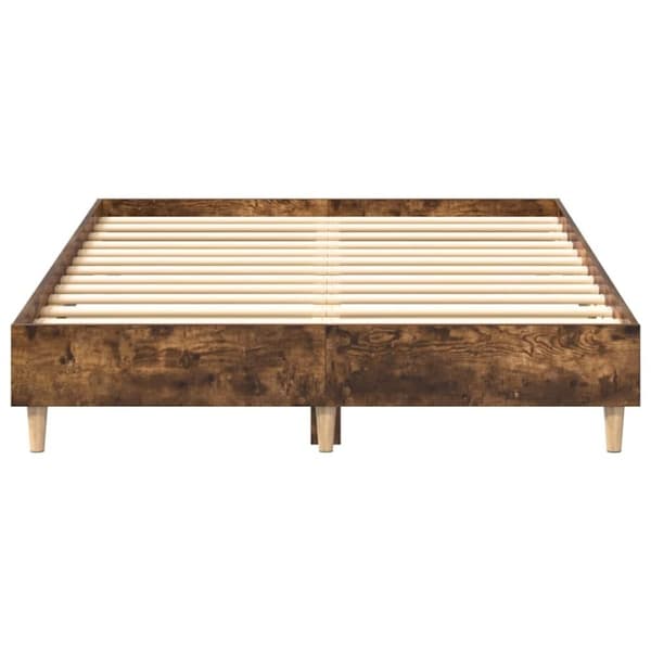 vidaXL Sengeramme uten madrass røkt eik 135x190 cm konstruert tre