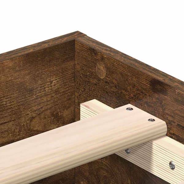 vidaXL Sengeramme uten madrass røkt eik 135x190 cm konstruert tre