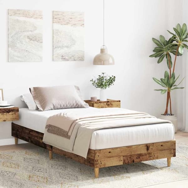 vidaXL Sengeramme uten madrass gammelt tre 90x200 cm konstruert tre