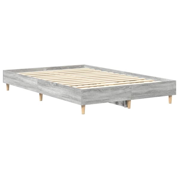 vidaXL Sengeramme uten madrass grå sonoma 135x190 cm konstruert tre