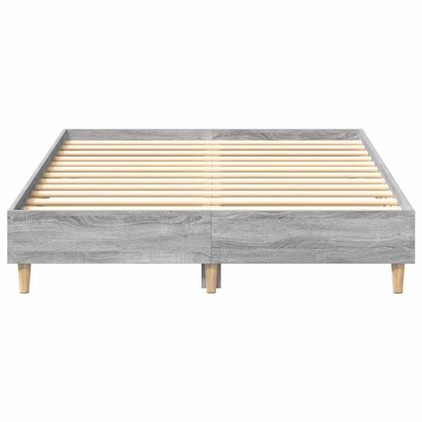 vidaXL Sengeramme uten madrass grå sonoma 135x190 cm konstruert tre