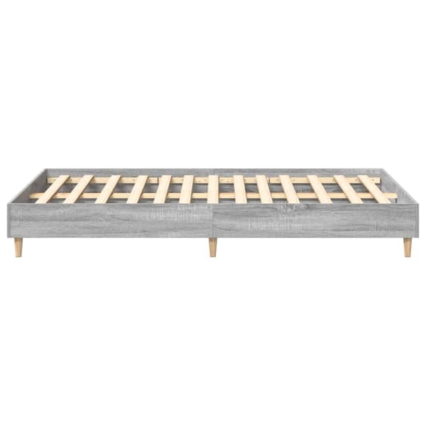 vidaXL Sengeramme uten madrass grå sonoma 135x190 cm konstruert tre