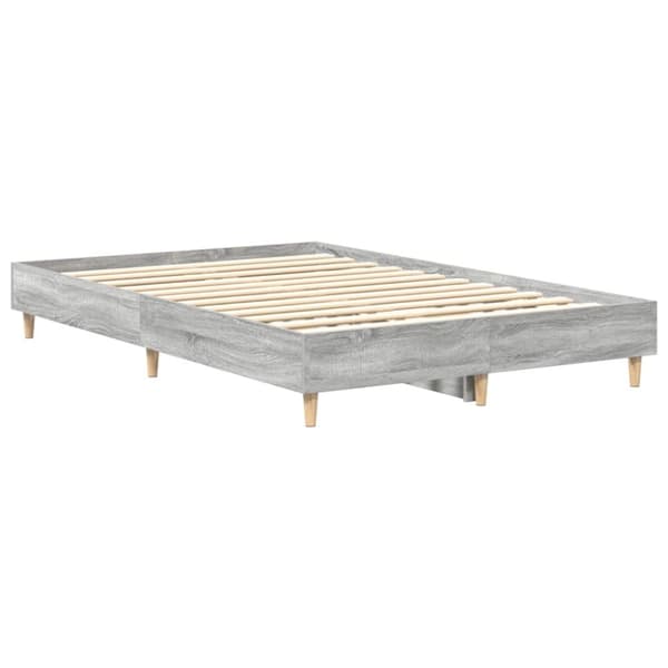 vidaXL Sengeramme uten madrass grå sonoma 135x190 cm konstruert tre