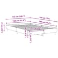 Miniatyrbilde 11 av 11: vidaXL Sengeramme uten madrass sonoma eik 140x190 cm konstruert tre