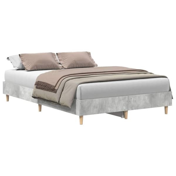 vidaXL Sengeramme uten madrass betonggrå 135x190 cm konstruert tre