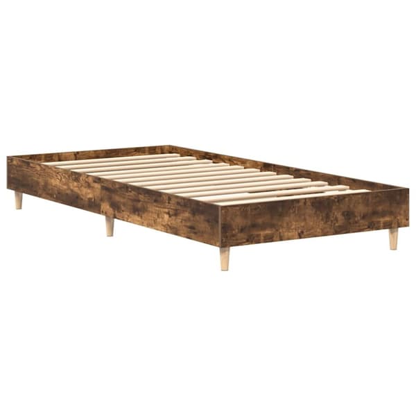 vidaXL sengestel uden madras 90x190 cm konstrueret træ røget eg