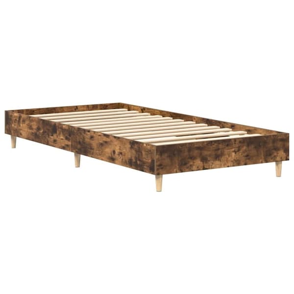 vidaXL sengestel uden madras 90x190 cm konstrueret træ røget eg