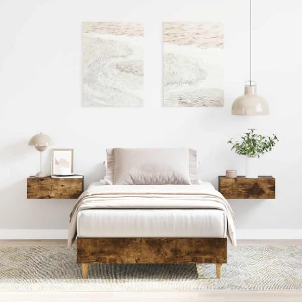vidaXL sengestel uden madras 90x190 cm konstrueret træ røget eg