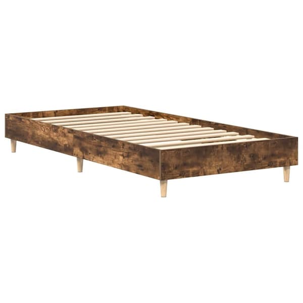 vidaXL sängynrunko ilman patjaa savustettu tammi 75x190cm tekninen puu