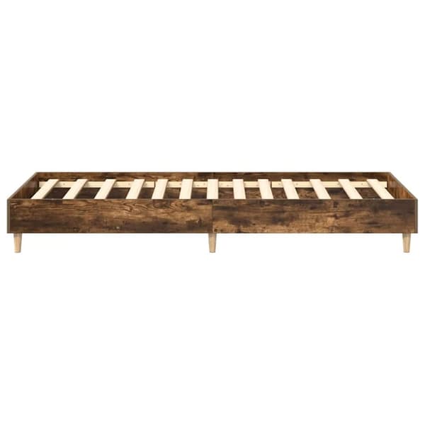 vidaXL sängynrunko ilman patjaa savustettu tammi 75x190cm tekninen puu