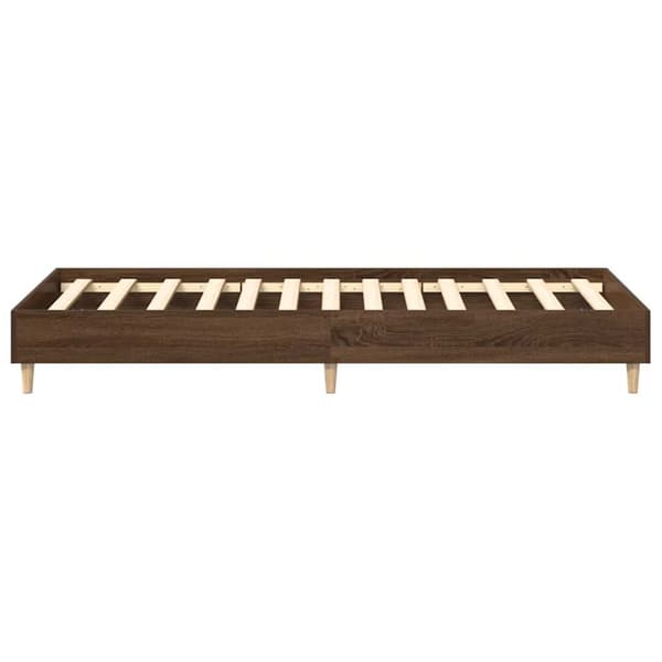 vidaXL Sängynrunko Ei Patjaa Ruskea Tammi 90x190 cm Engineered Wood