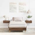 Pikkukuva 2 / 11: vidaXL Sängynrunko Ei Patjaa Ruskea Tammi 90x190 cm Engineered Wood