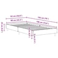 Miniatyrbilde 11 av 11: vidaXL Sengeramme uten madrass sonoma eik 90x190 cm konstruert tre